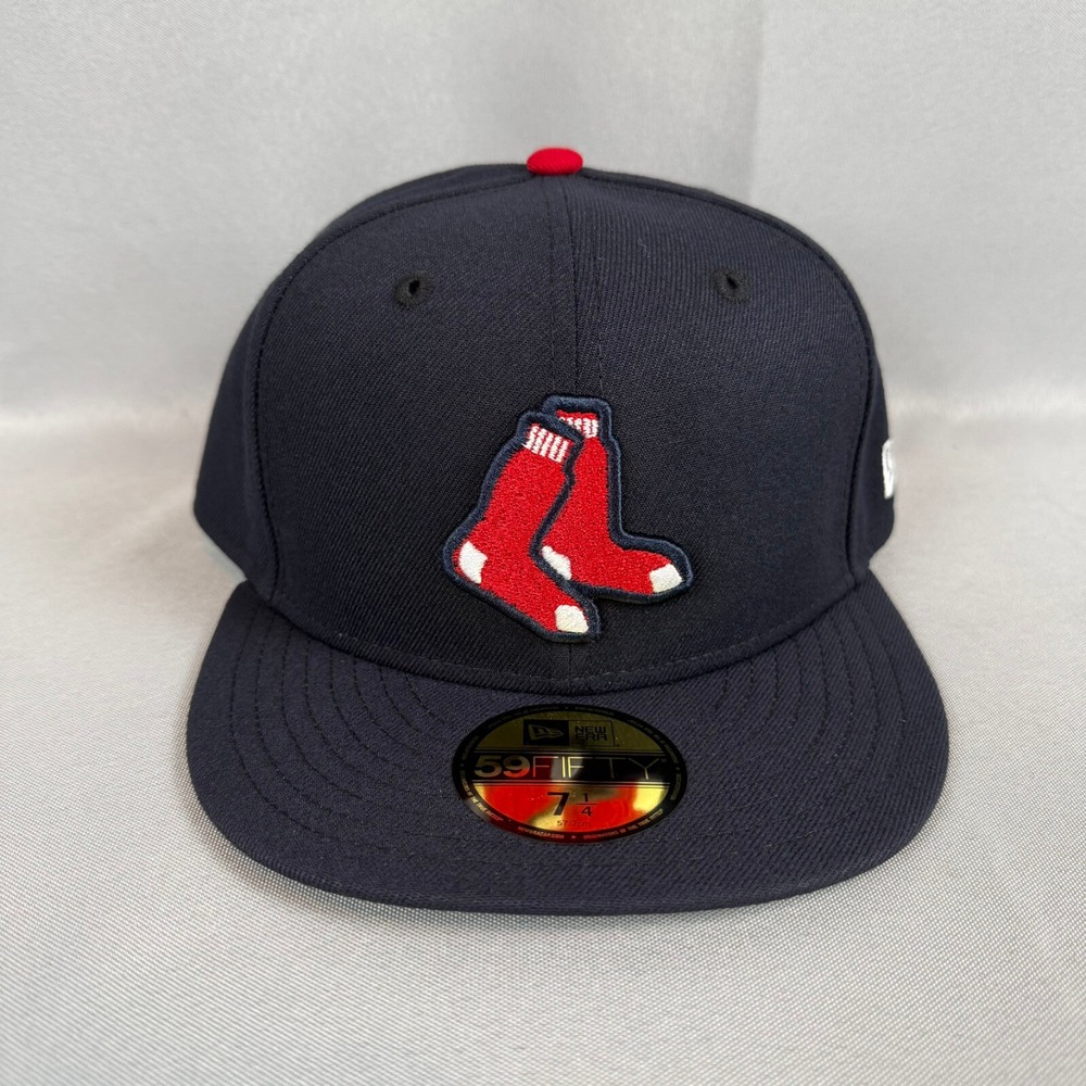 Boston Red Sox New Era Fitted Hat Mens 7 1/4 Black Alt On-Field 59FIFTY New NWT